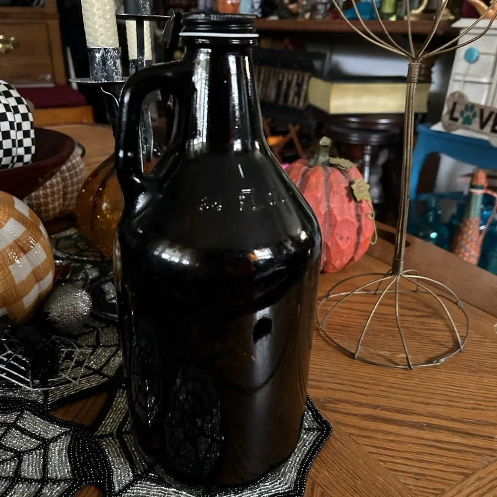 Vintage Brown Glass Bottle CHEERS FOR BEERS